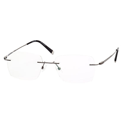 O'S OPTICAL Fade Charcoal Gray Titanium Rectangle Frameless Glasses 