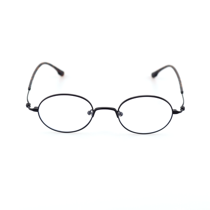 Facet titanium oval glasses front view