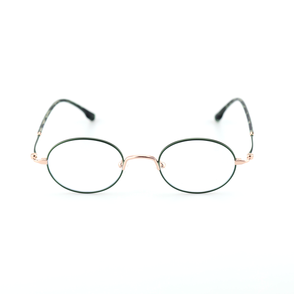 Facet titanium oval glasses front view
