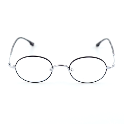 Facet titanium oval glasses front view
