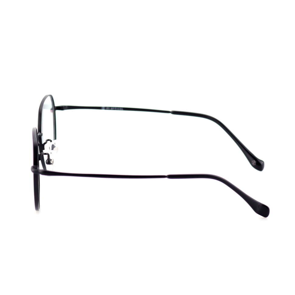 Metric titanium geometric glasses side profile