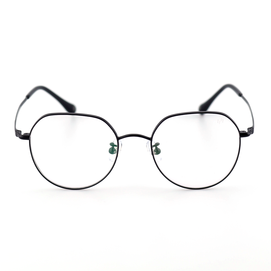 Metric titanium geometric glasses front view