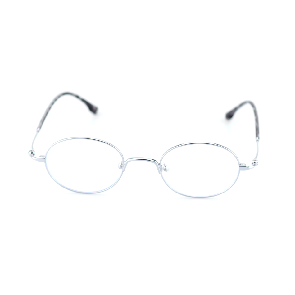Facet titanium oval glasses front view