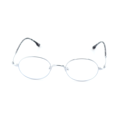Facet titanium oval glasses front view