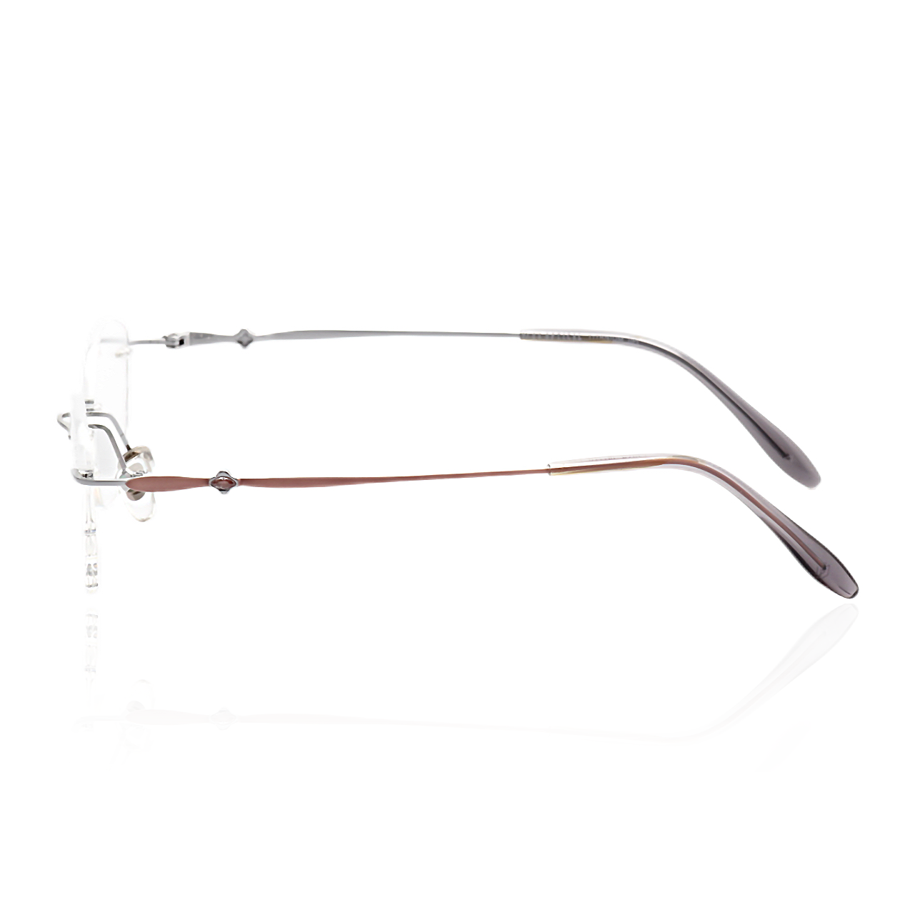 O'S OPTICAL Aero Silver Titanium Geometric Lightweight Eyewear