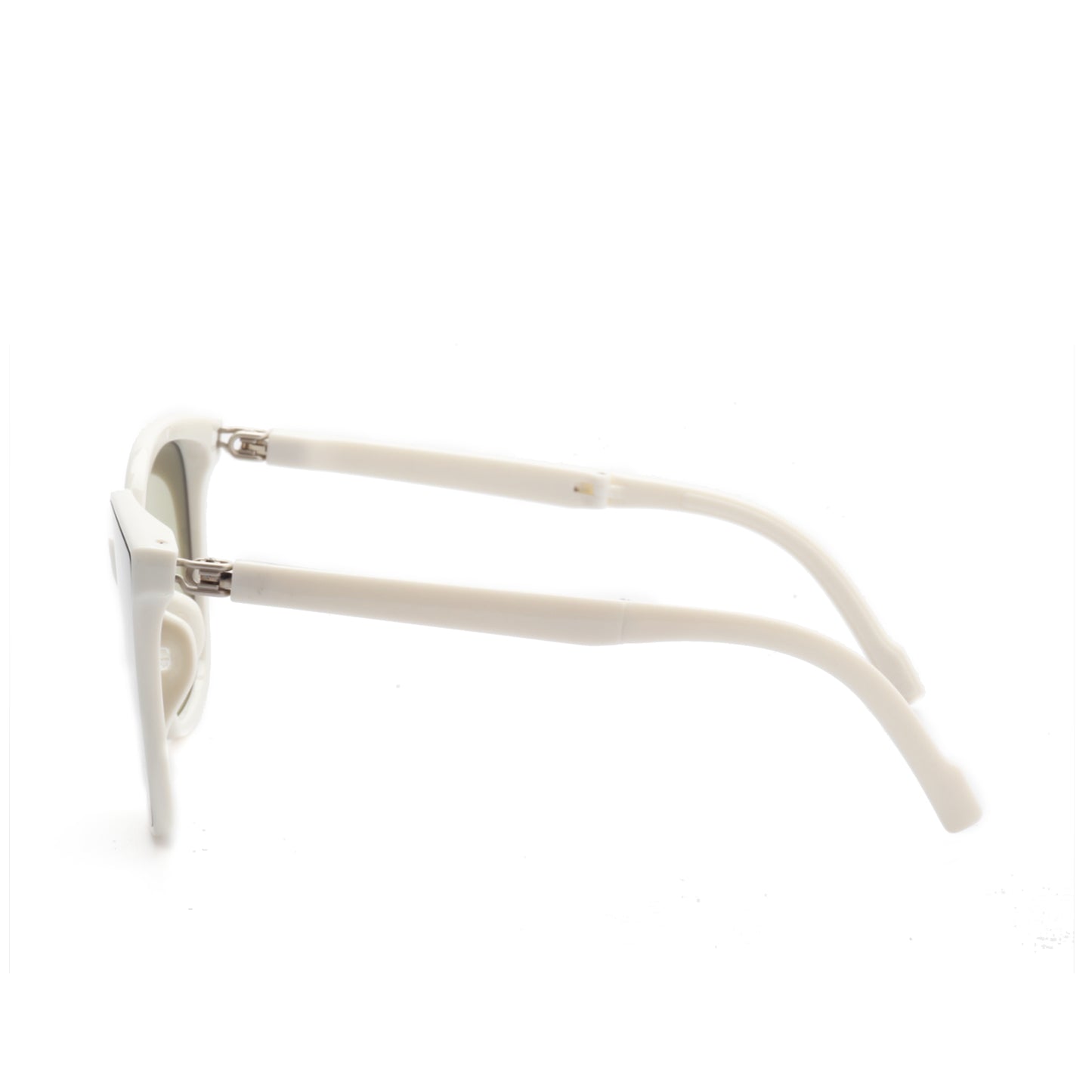 O'S OPTICAL Nomad White Acetate Square Compact Sunglasses