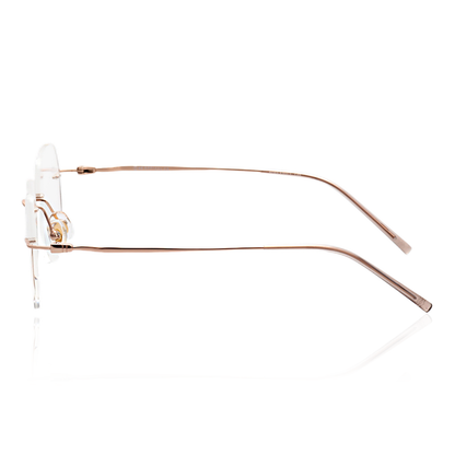 O'S OPTICAL Lume Gold Titanium Geometric Lightweight Eyewear 