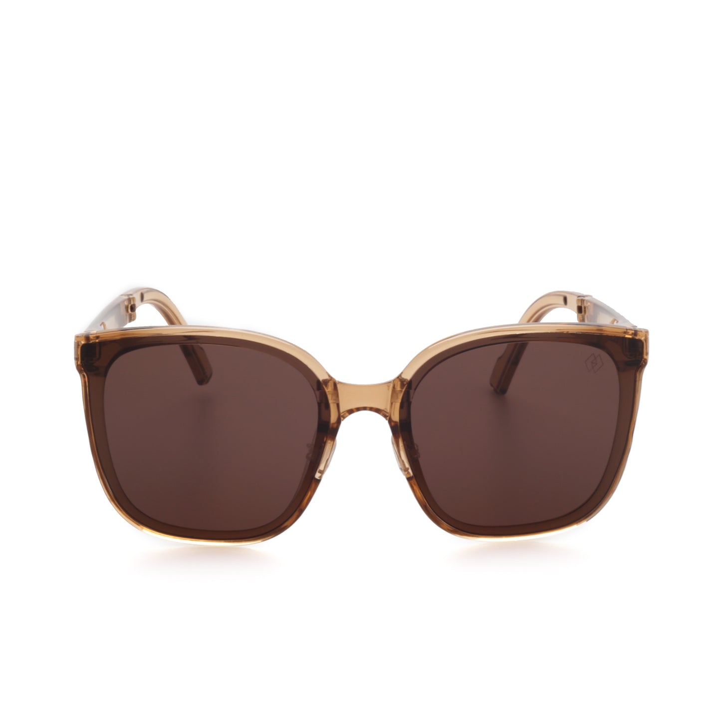 O'S OPTICAL Camel Beige Acetate Square Folding Sunglasses