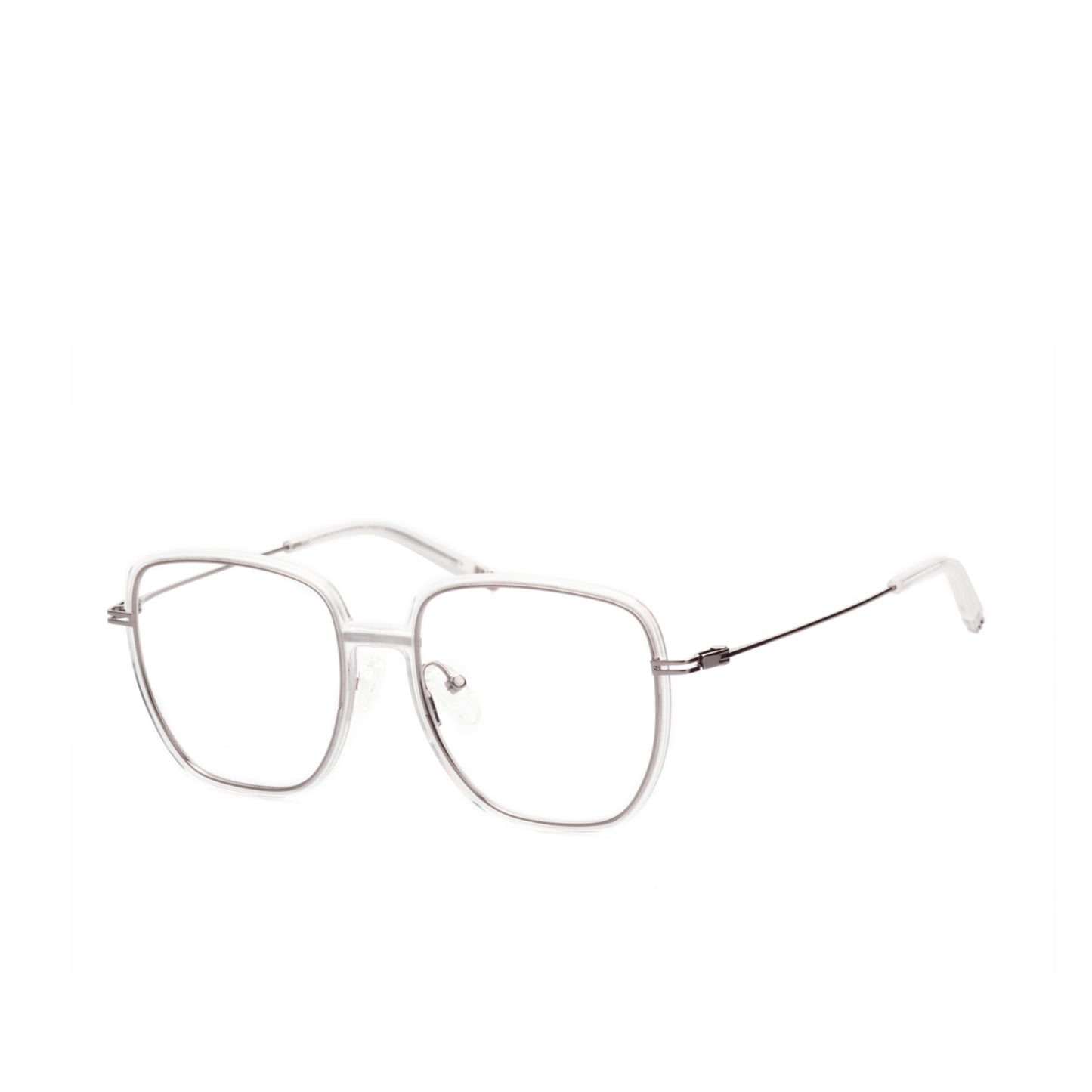 O'S OPTICAL Edge Transparent Titanium Square Eyewear Frames  