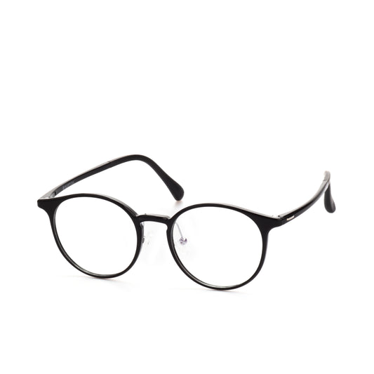 O'S OPTICAL Beam Black Acetate Round Eyewear Frames