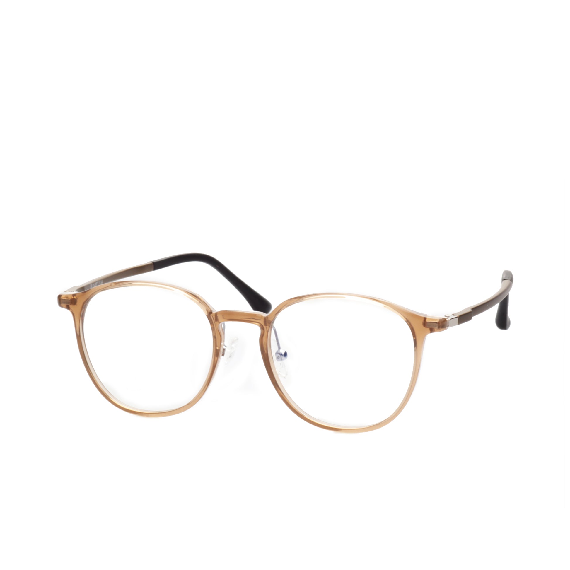 O'S OPTICAL Crest Camel Acetate Round Eyewear Frames 