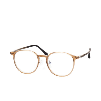 O'S OPTICAL Crest Camel Acetate Round Eyewear Frames 