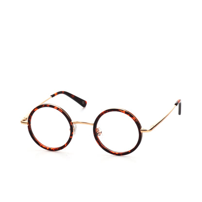 O'S OPTICAL Halo Tortoiseshell Acetate & Metal Round Eyewear Frames