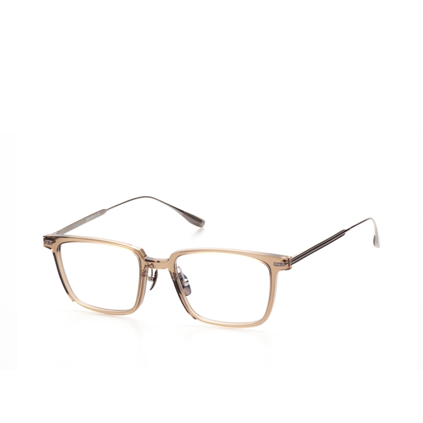 O'S OPTICAL Root Camel Titanium Rectangle Eyewear Frames 