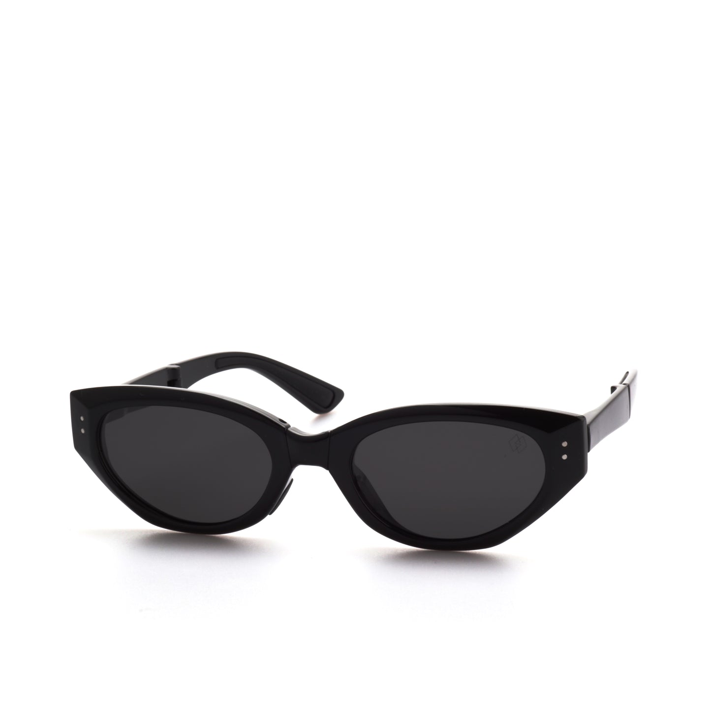 O'S OPTICAL Pivot Black Acetate Cat-Eye Folding Shades