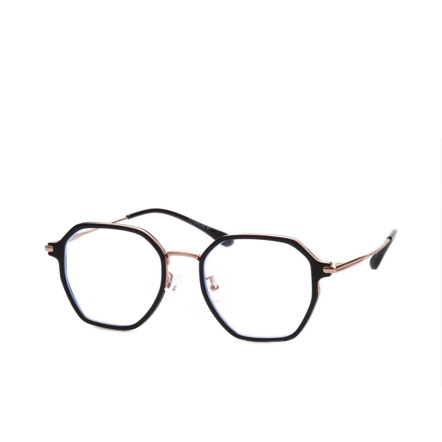 O'S OPTICAL Frame Gold Acetate & Titanium Geometric Eyewear Frames 