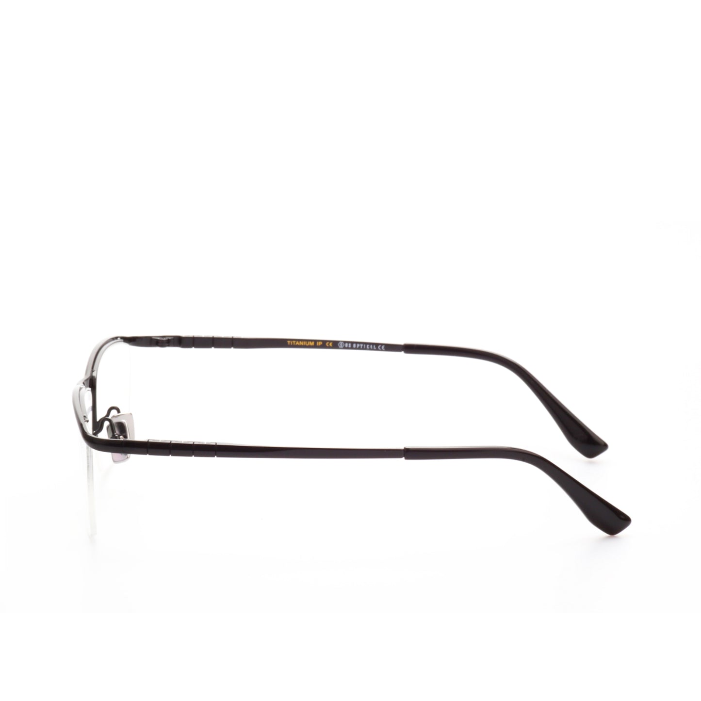 O'S OPTICAL Line Gray Titanium Browline Eyeglasses Frames 