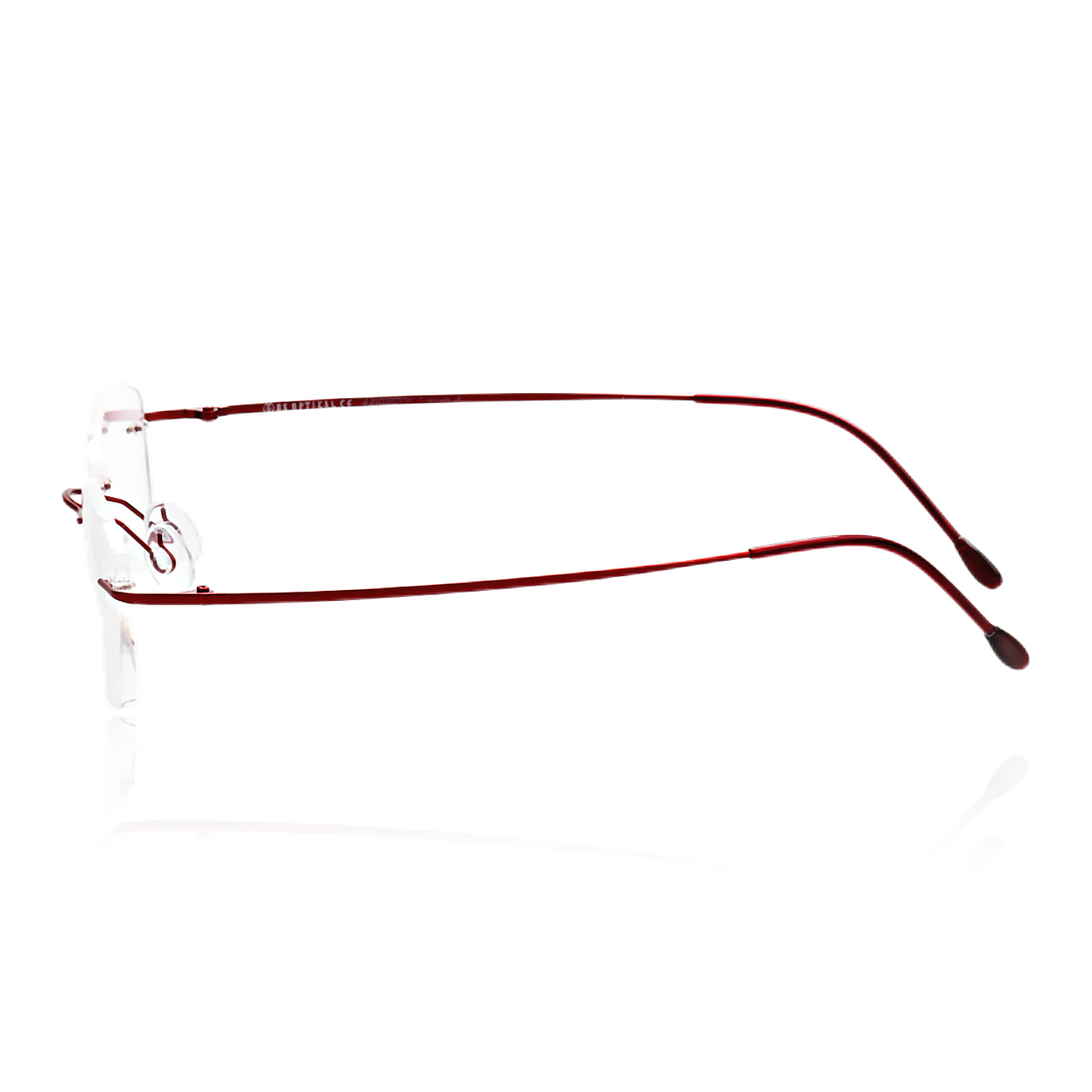 O'S OPTICAL Float Burgundy Titanium Rectangle Lightweight Eyewea