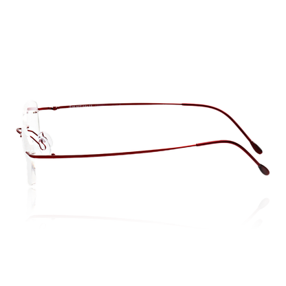 O'S OPTICAL Float Burgundy Titanium Rectangle Lightweight Eyewea