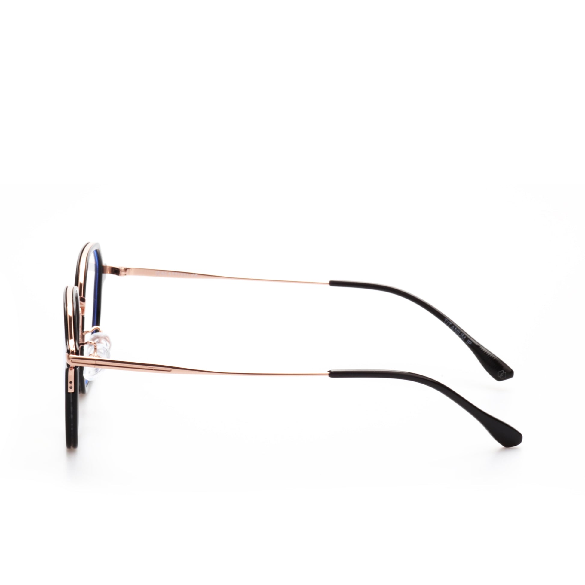 O'S OPTICAL Frame Gold Acetate & Titanium Geometric Eyeglasses Frames 