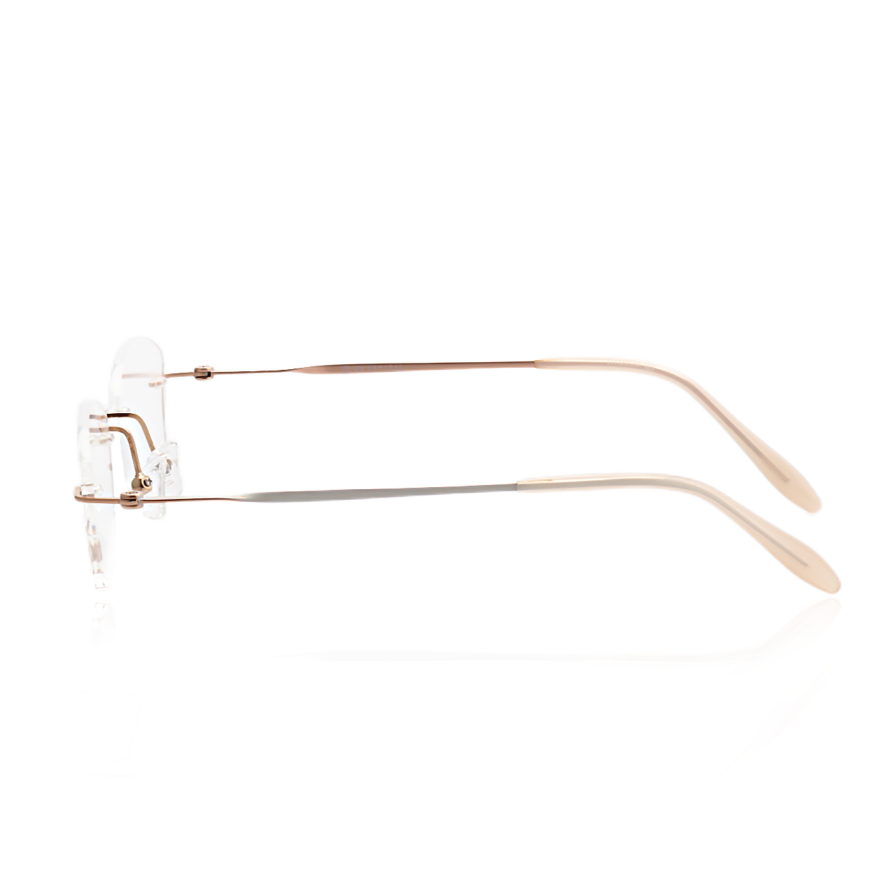 O'S OPTICAL Mist Gold Titanium Geometric Lightweight Eyewear