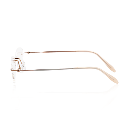 O'S OPTICAL Mist Gold Titanium Geometric Lightweight Eyewear