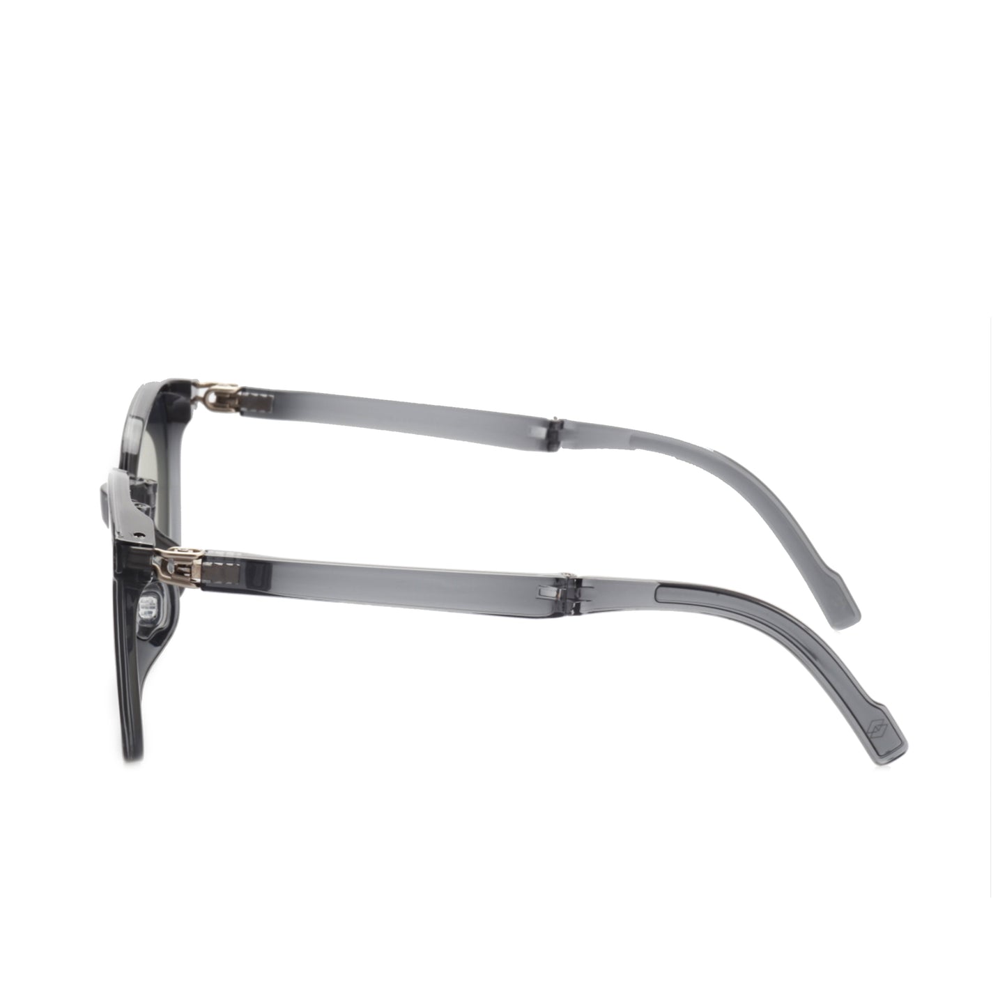 O'S OPTICAL Axisfold Charcoal Gray TR90 Square Foldable Compact Sunglasses