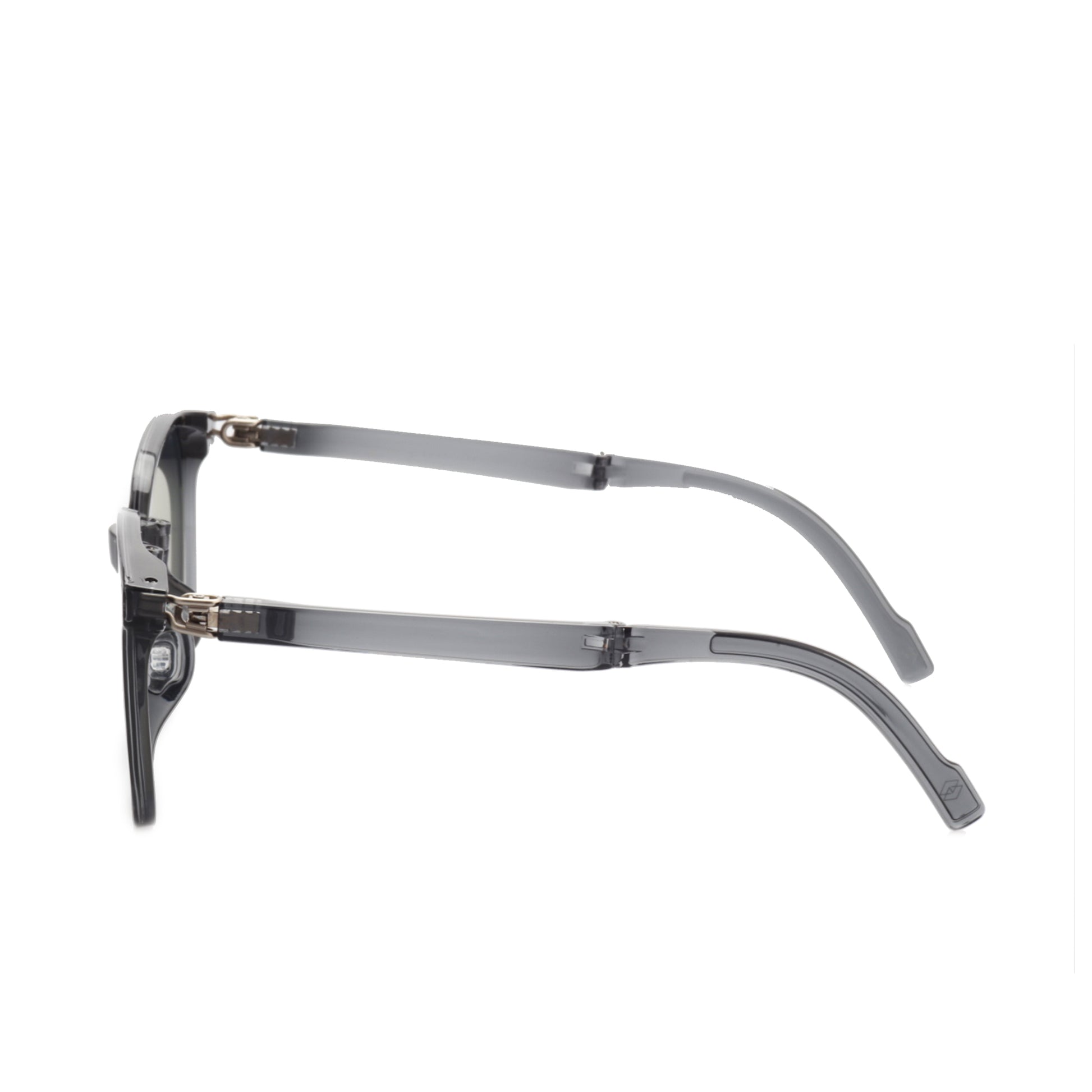 O'S OPTICAL Axisfold Charcoal Gray TR90 Square Foldable Compact Sunglasses