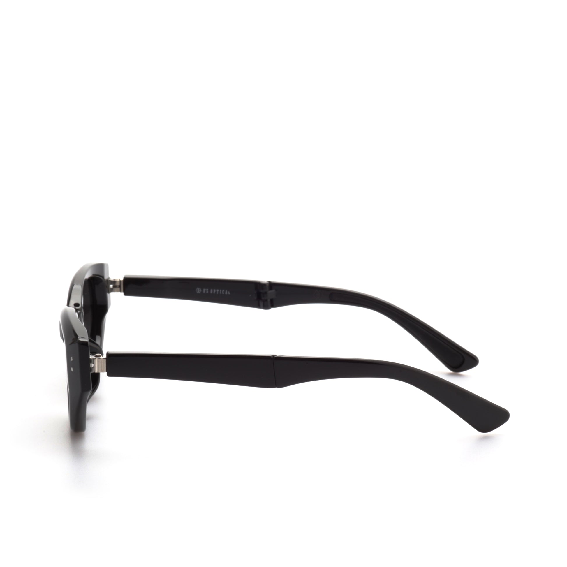 O'S OPTICAL Pivot Black Acetate Cat-Eye Compact Sunglasses