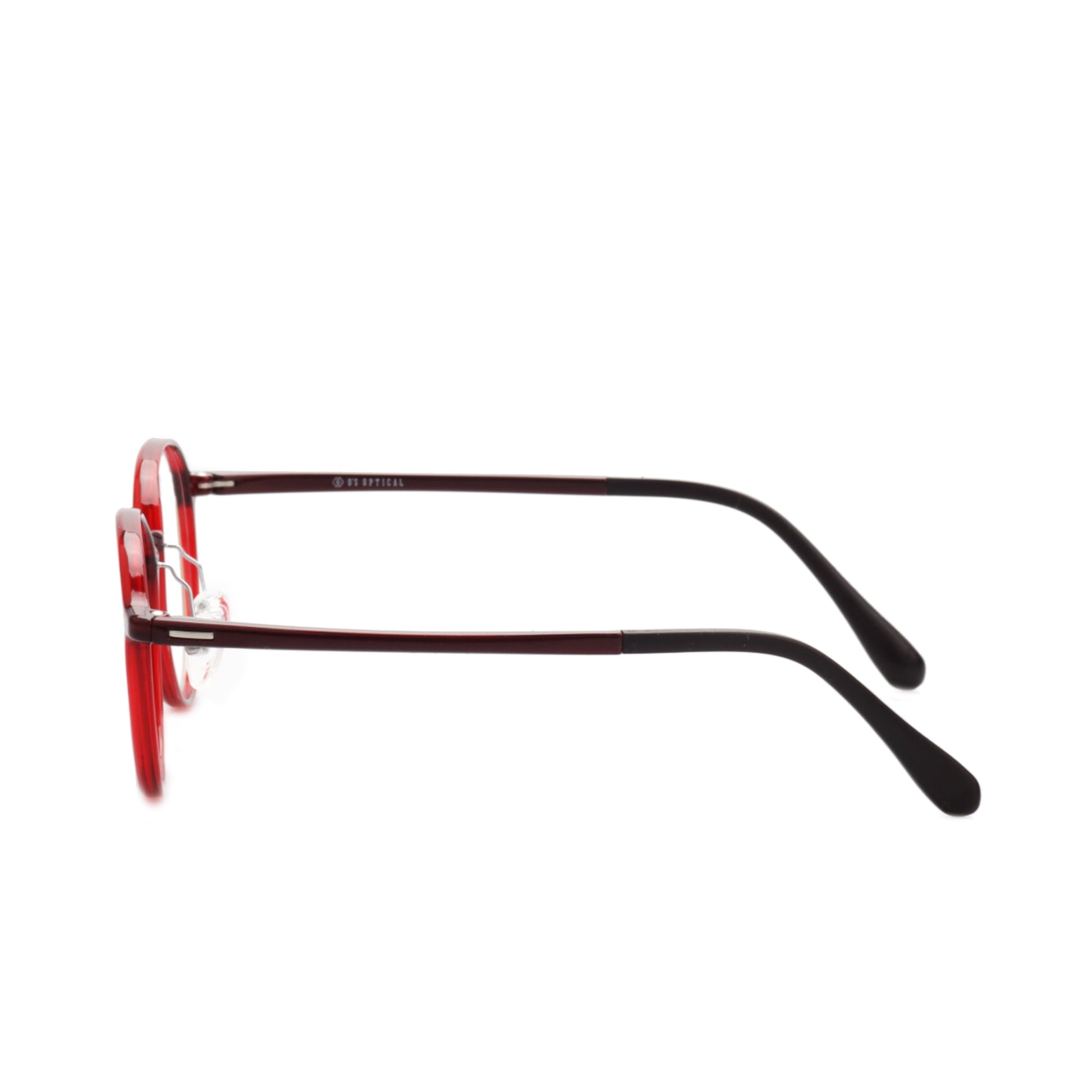 O'S OPTICAL Rise Burgundy Acetate Round Eyeglasses Frames