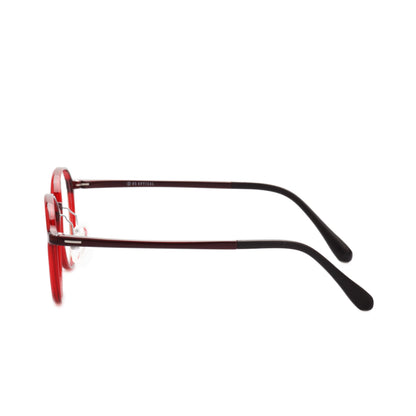 O'S OPTICAL Rise Burgundy Acetate Round Eyeglasses Frames