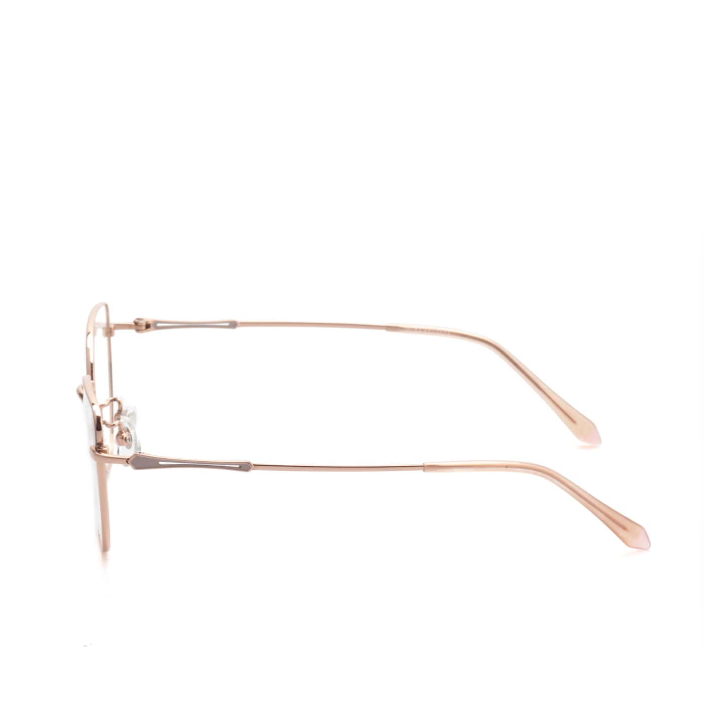 O'S OPTICAL Shape Gold Titanium Cat-Eye Eyeglasses Frames