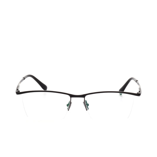 O'S OPTICAL Line Matte Black Titanium Browline Glasses Frames
