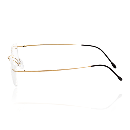 O'S OPTICAL Vision Gold Titanium Rectangle Lightweight Eyewear