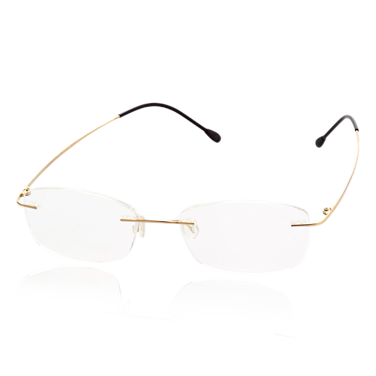 O'S OPTICAL Float Gold Titanium Rectangle Frameless Glasses