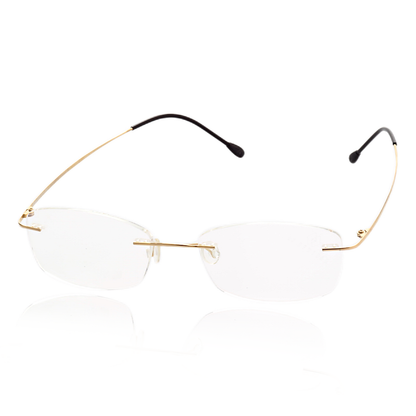 O'S OPTICAL Float Gold Titanium Rectangle Frameless Glasses