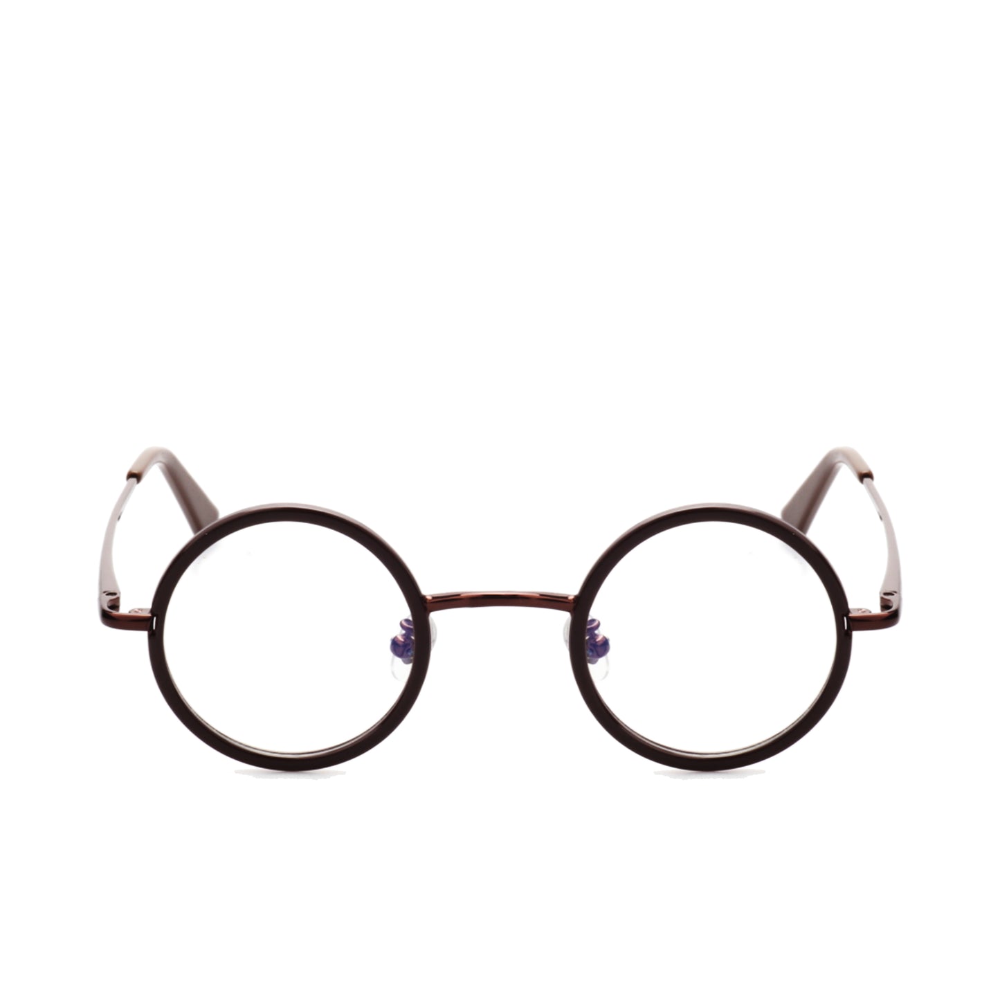 O'S OPTICAL Halo Brown Acetate & Metal Round Glasses Frames
