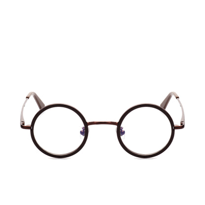 O'S OPTICAL Halo Brown Acetate & Metal Round Glasses Frames