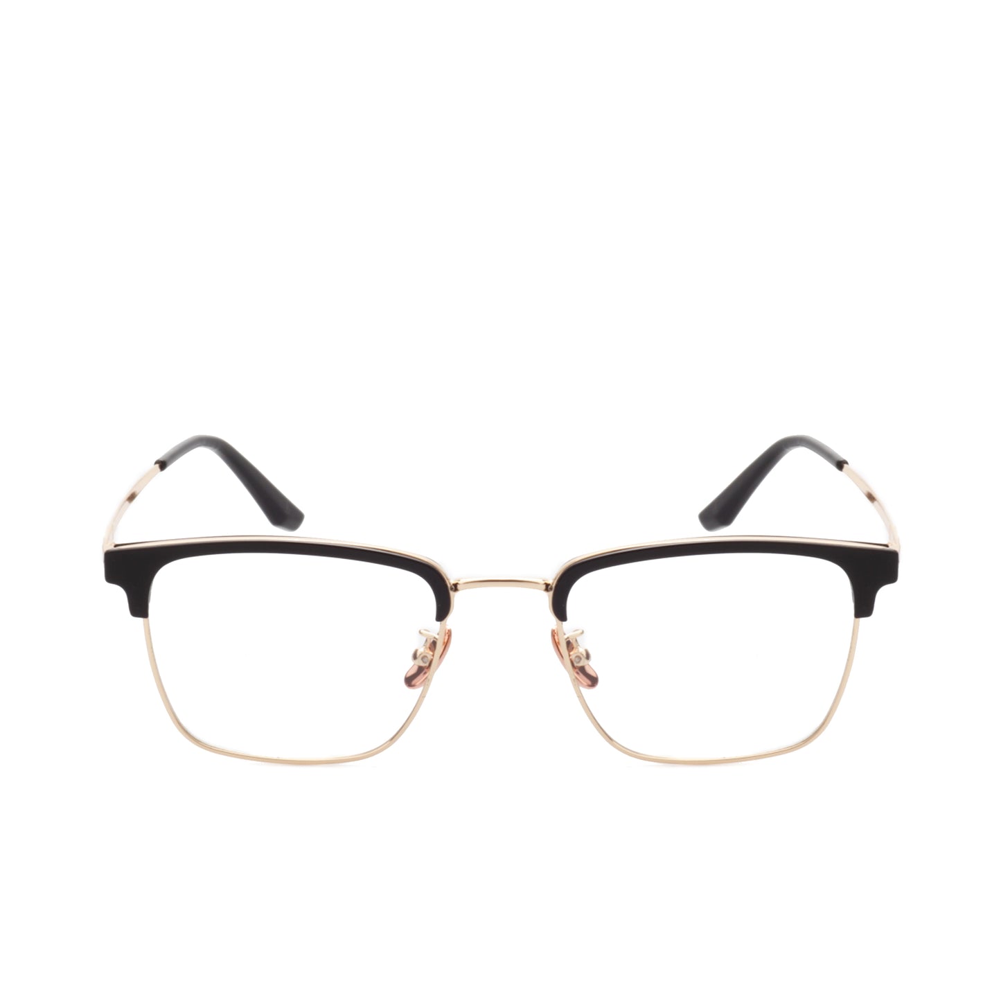 O'S OPTICAL Logic Gold Titanium Browline Glasses Frames