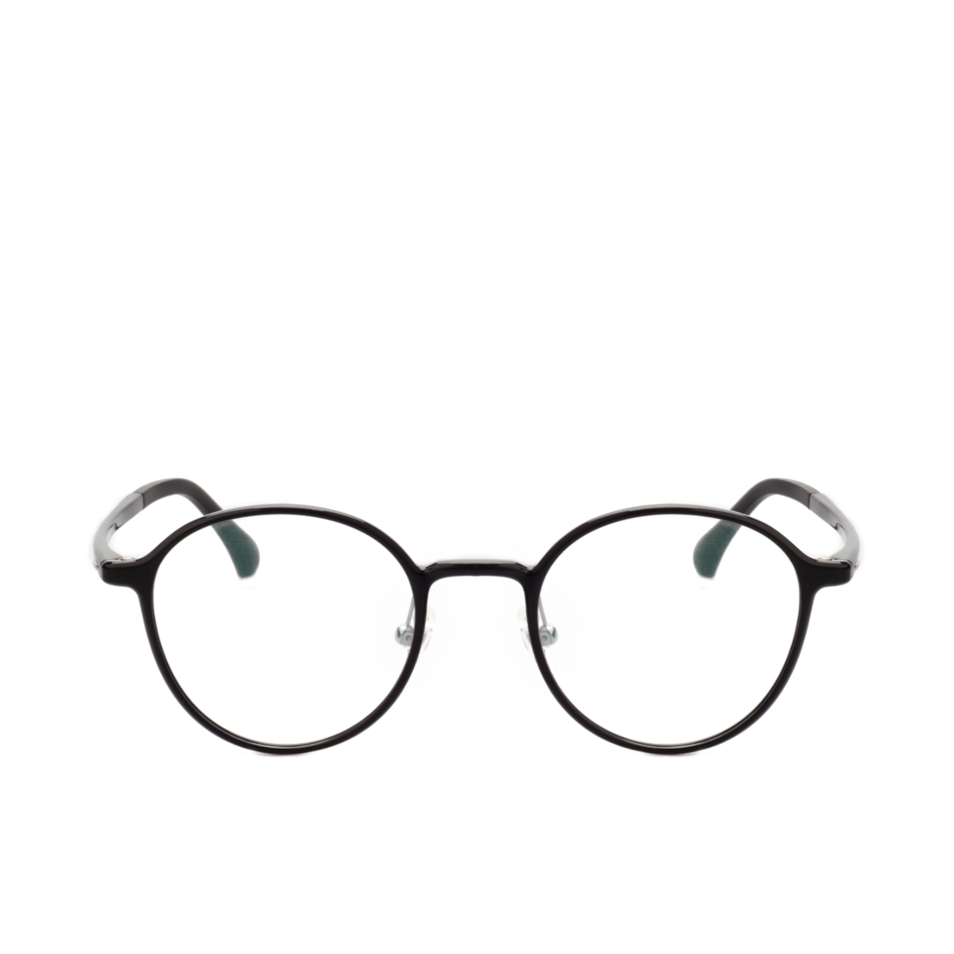 O'S OPTICAL Rise Black Acetate Round Glasses Frames