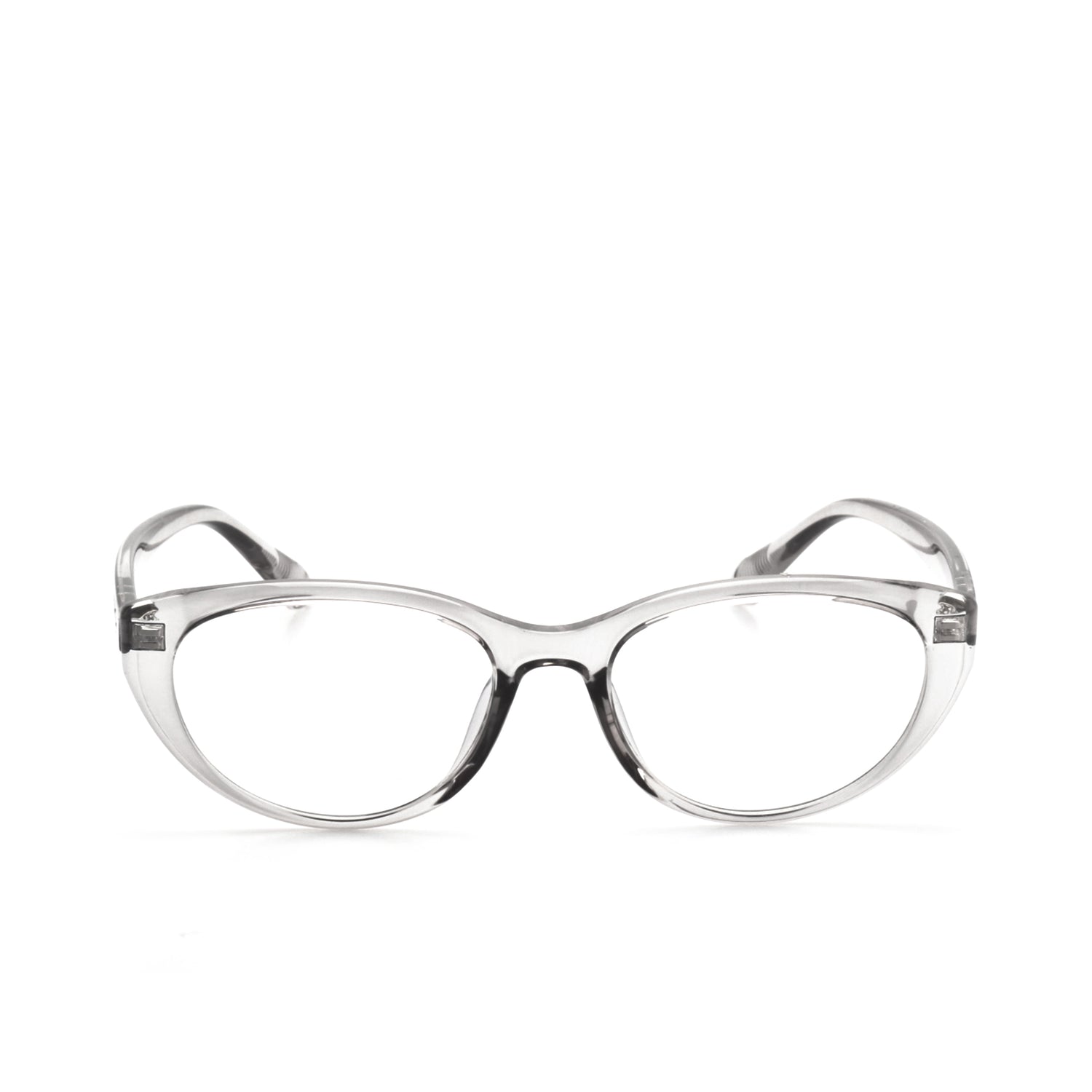 Tone ice gray acetate cat-eye prescription glasses front view || color=Icy Gray