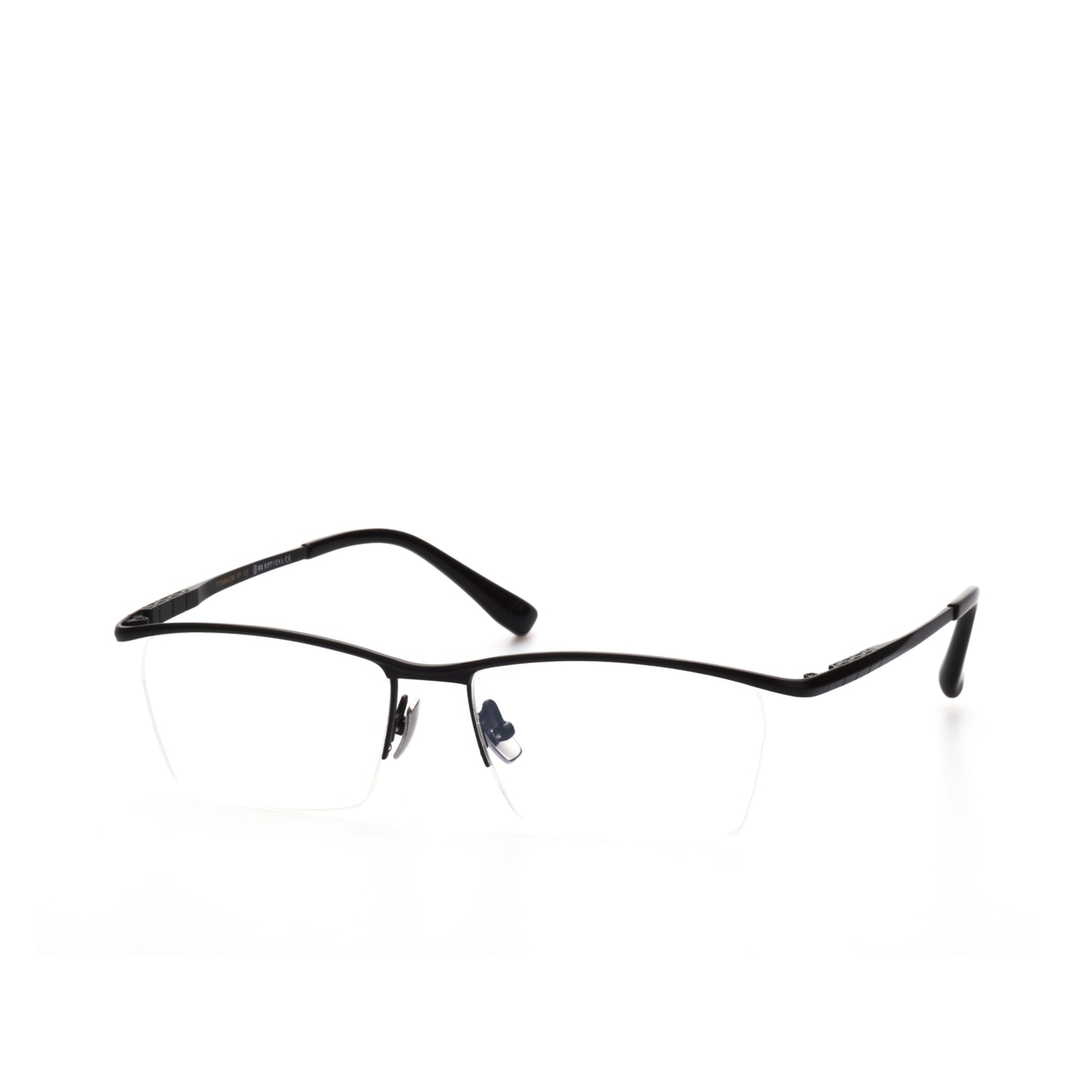 O'S OPTICAL Line Matte Black Titanium Browline Eyewear Frames