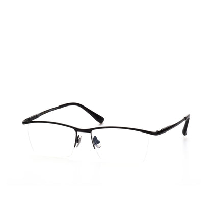 O'S OPTICAL Line Matte Black Titanium Browline Eyewear Frames