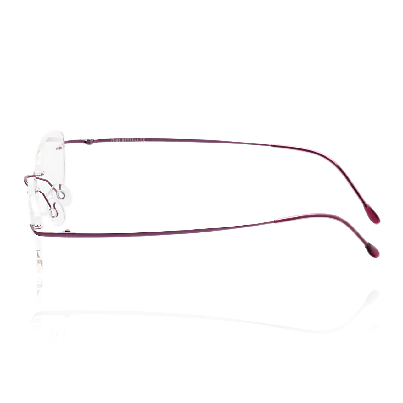 O'S OPTICAL Float Purple Titanium Rectangle Lightweight Eyewear 
