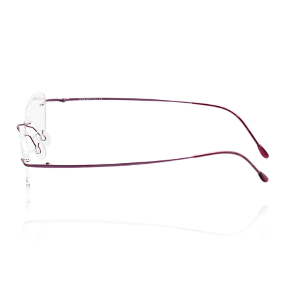 O'S OPTICAL Float Purple Titanium Rectangle Lightweight Eyewear 