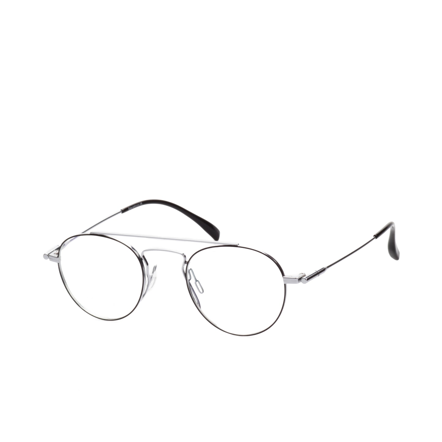 O'S OPTICAL Axis Silver Titanium Aviator Eyewear Frames