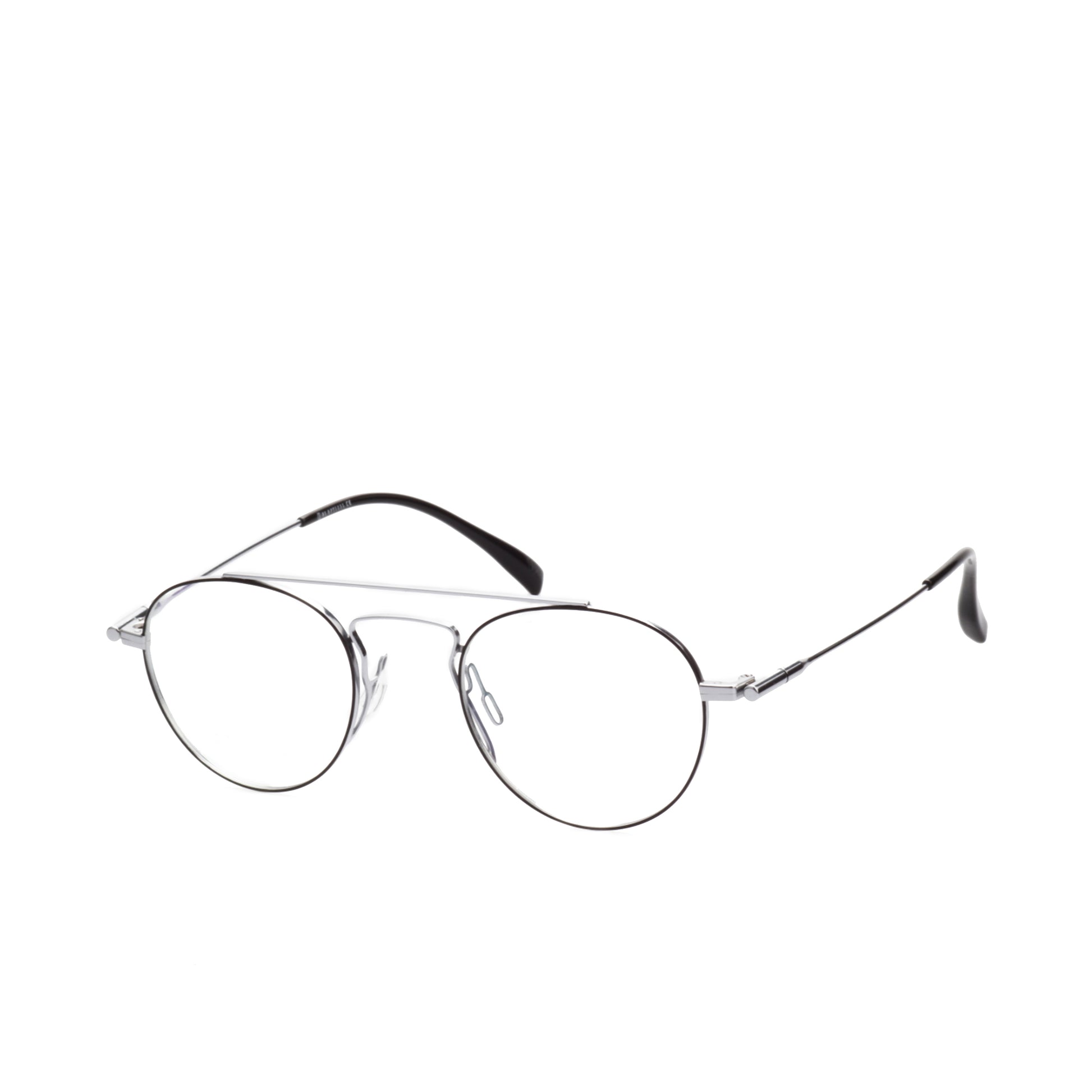 O'S OPTICAL Axis Silver Titanium Aviator Eyewear Frames