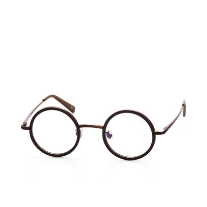 Halo round acetate metal glasses front view