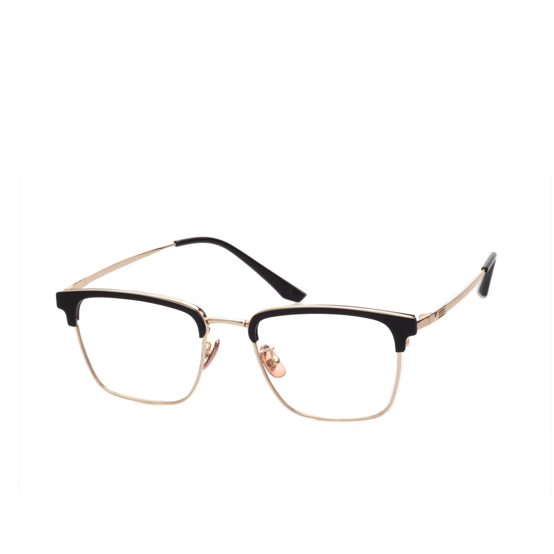 O'S OPTICAL Logic Gold Titanium Browline Eyewear Frames