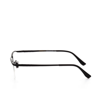 O'S OPTICAL Line Matte Black Titanium Browline Eyeglasses Frames
